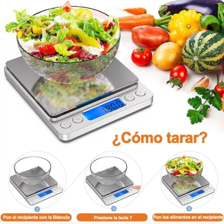 Miniatura 8 de Gramera Pesa Balanza Digital Cocina Med